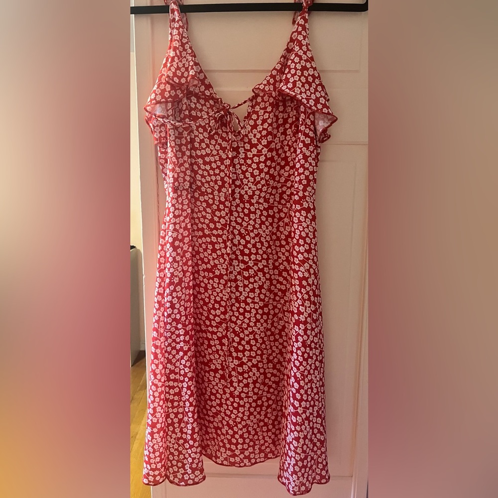 Red flower dress